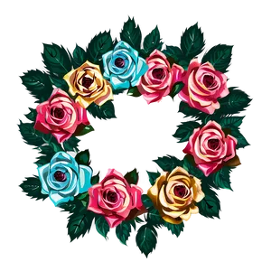 Vintage Rose Wreath PNG 05242024