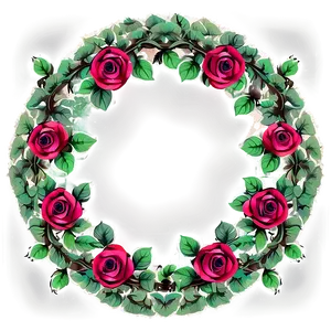 Vintage Rose Wreath PNG 05242024