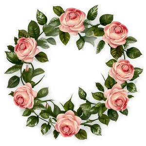 Vintage Rose Wreath PNG Twk33
