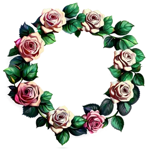 Vintage Rose Wreath PNG Xap