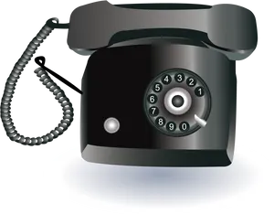 Vintage Rotary Phone Illustration PNG