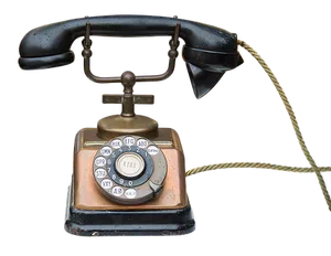 Vintage Rotary Telephone Black Background PNG image