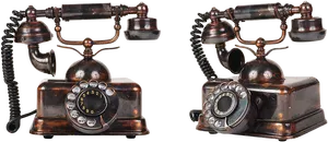 Vintage Rotary Telephones PNG image