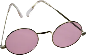 Vintage Round Pink Tinted Eyeglasses PNG image