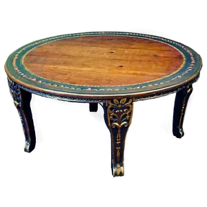 Vintage Round Table Detail PNG Xdb58