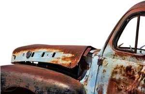 Vintage Rusty Car Detail PNG image