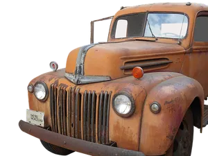 Vintage Rusty Truck Front View