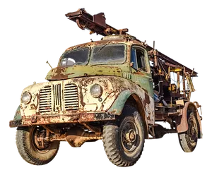 Vintage Rusty Truck Isolated
