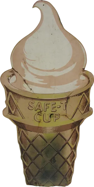 Vintage Safety Cup Ice Cream Clipart PNG image