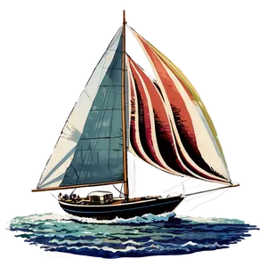 Vintage Sailboat Poster PNG 05242024 PNG
