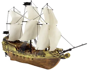 Vintage Sailing Ship Model PNG image