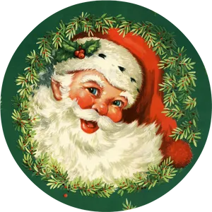 Vintage Santa Claus Portrait PNG image