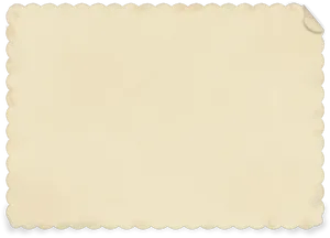 Vintage Scalloped Edge Blank Note Paper PNG