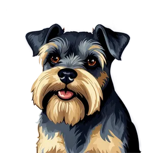 Vintage Schnauzer Illustration PNG 06262024