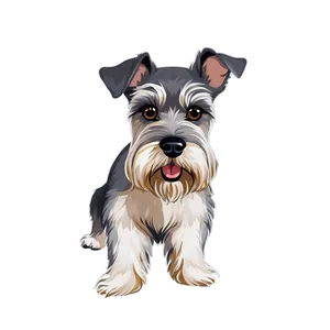 Vintage Schnauzer Illustration PNG Pjg51 PNG