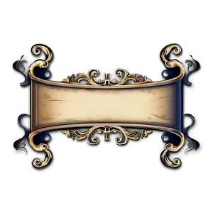 Vintage Scroll Banner Png 06272024 PNG image