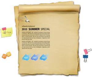 Vintage Scroll Paper Design Elements PNG