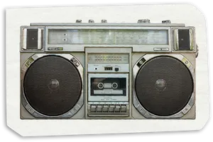 Vintage Silver Boombox PNG image
