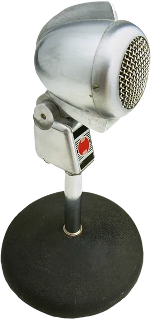 Vintage Silver Microphone PNG image