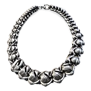 Vintage Silver Necklace Png 06282024 PNG image