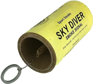 Vintage Skydiver Smoke Signal Canister PNG image