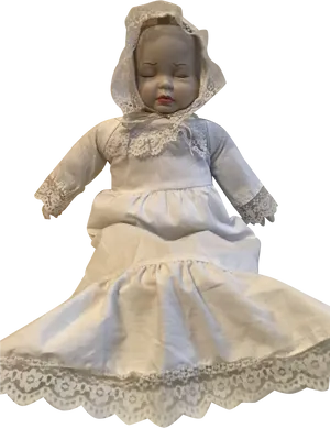 Vintage Sleeping Dollin Lace Dress PNG image