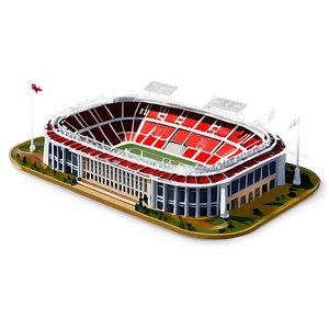 Vintage Soccer Stadium Architecture PNG Rht37