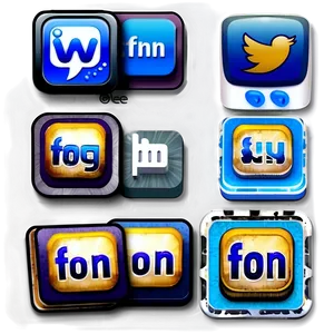 Vintage Social Media Icons PNG 05252024