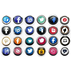 Vintage Social Media Icons PNG 5