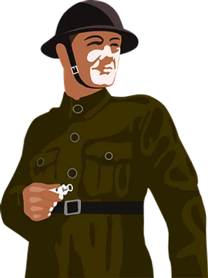 Vintage Soldier Illustration PNG image