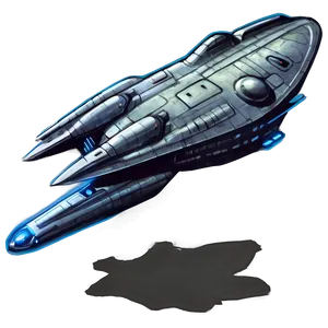 Vintage Spaceship Drawing PNG 05212024