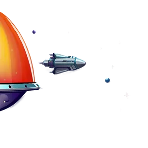 Vintage Spaceship Drawing PNG Oei14