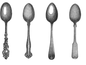 Vintage Spoon Collection Silhouette PNG image