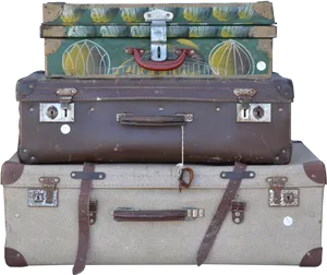 Vintage Stacked Suitcases