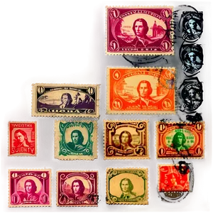 Vintage Stamp Compilation PNG 06282024 PNG