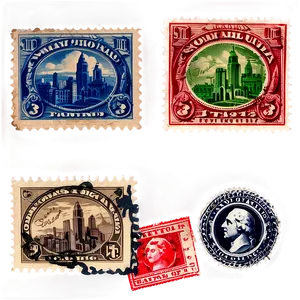 Vintage Stamp Montage PNG 06282024