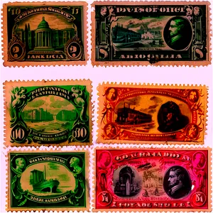 Vintage Stamp Montage PNG Cfh PNG