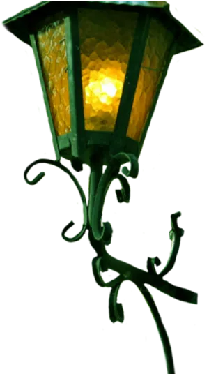 Vintage Street Lamp Glowing PNG image