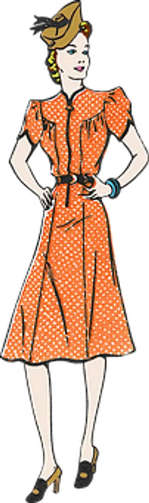 Vintage Style Animated Woman