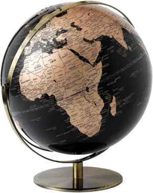 Vintage Style Blackand Copper Globe PNG image