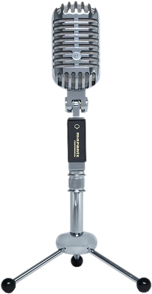 Vintage Style Microphoneon Stand PNG image