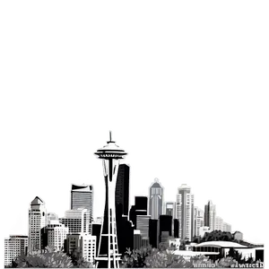 Vintage Style Seattle Skyline Png 06252024 PNG image