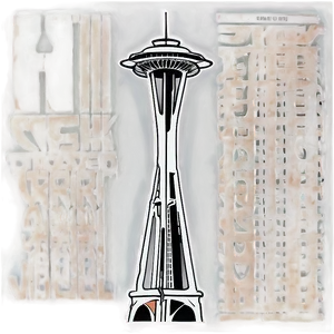 Vintage Style Seattle Skyline PNG Igd78