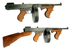 Vintage Submachine Guns Transparent