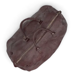 Vintage Suede Duffle Bag PNG image