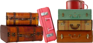Vintage Suitcase Collection PNG