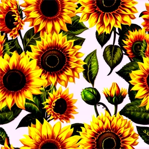 Vintage Sunflower Pattern PNG 06252024