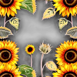 Vintage Sunflower Pattern Png 99 PNG image