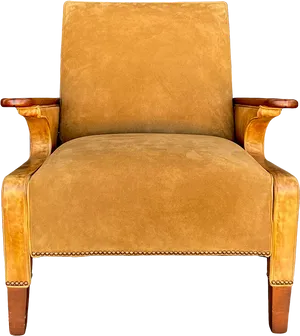 Vintage Tan Leather Club Chair PNG image