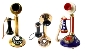 Vintage Telephone Collection PNG image